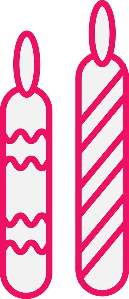 Party candles, illustration, vector on a white background.