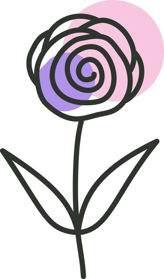flor rosa, ilustración, vector sobre fondo blanco.