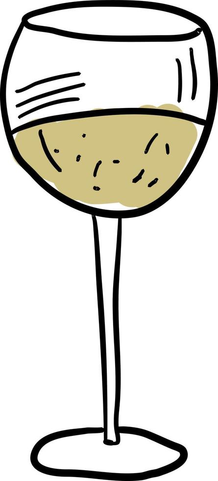 White wine, illustration, vector on white background.