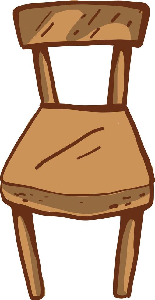 silla de madera, ilustración, vector sobre fondo blanco