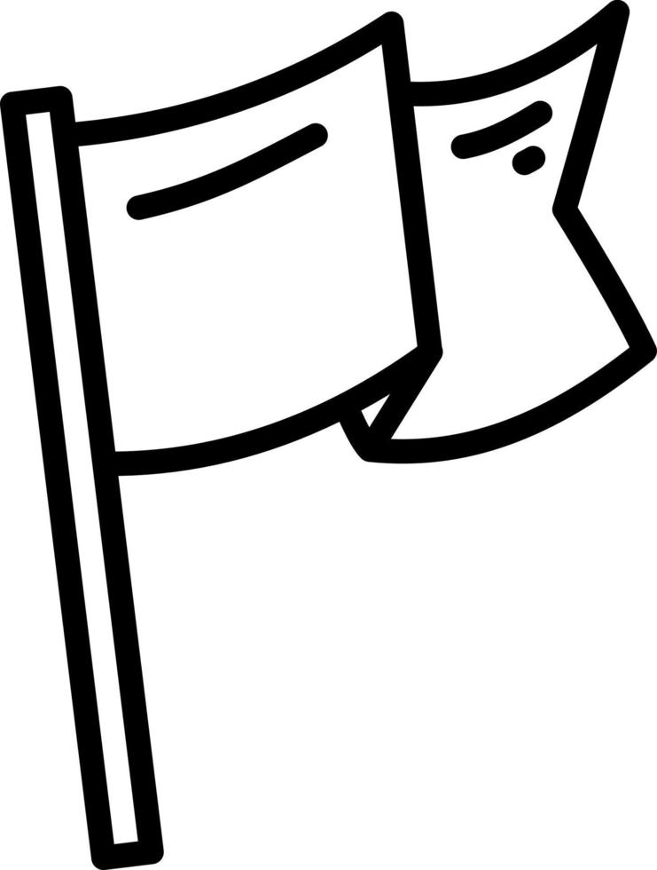 Small wide wavy flag, illustration, vector on a white background.