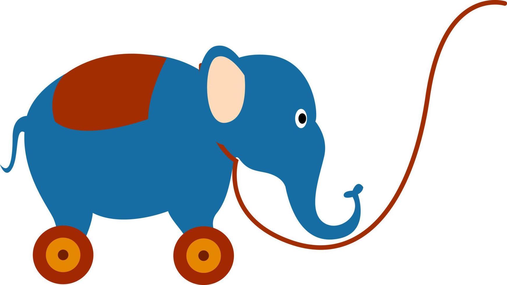 Elephant toy, illustration, vector on white background.