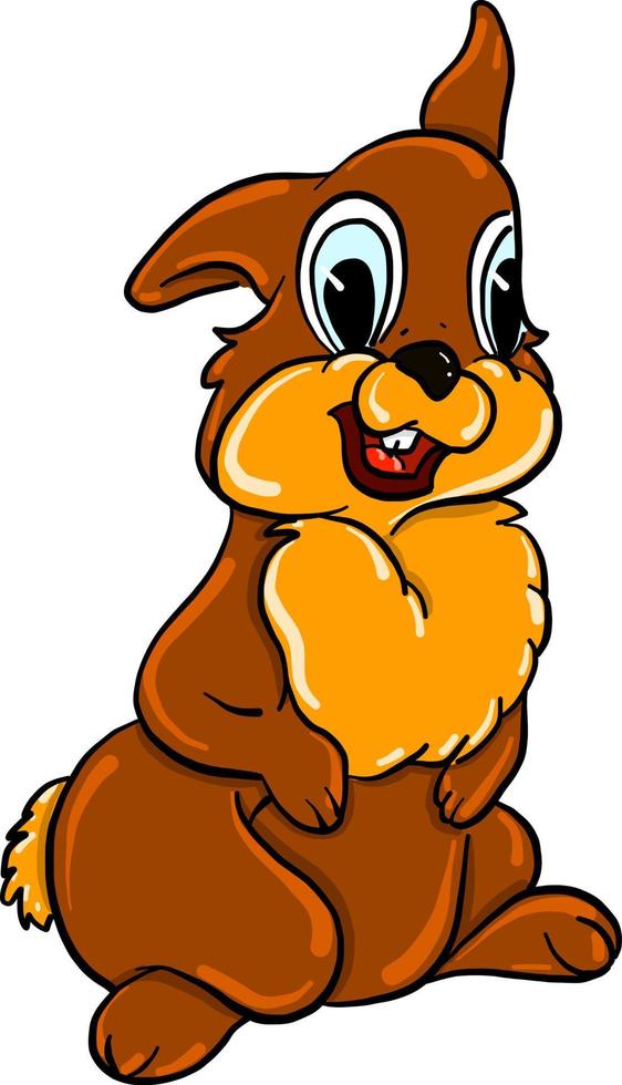 Brown bunny, illustration, vector on white background