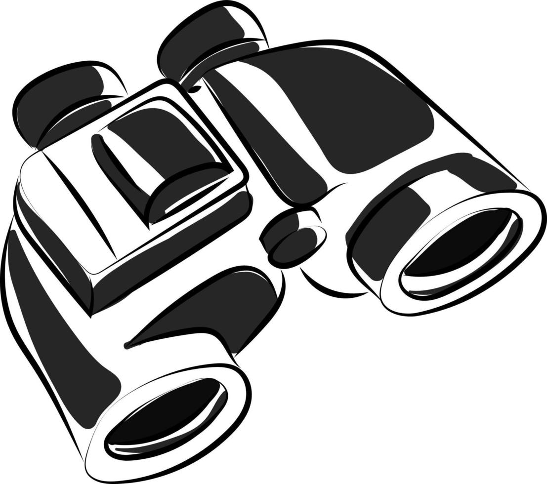 Binoculars drawing, illustration, vector on white background.