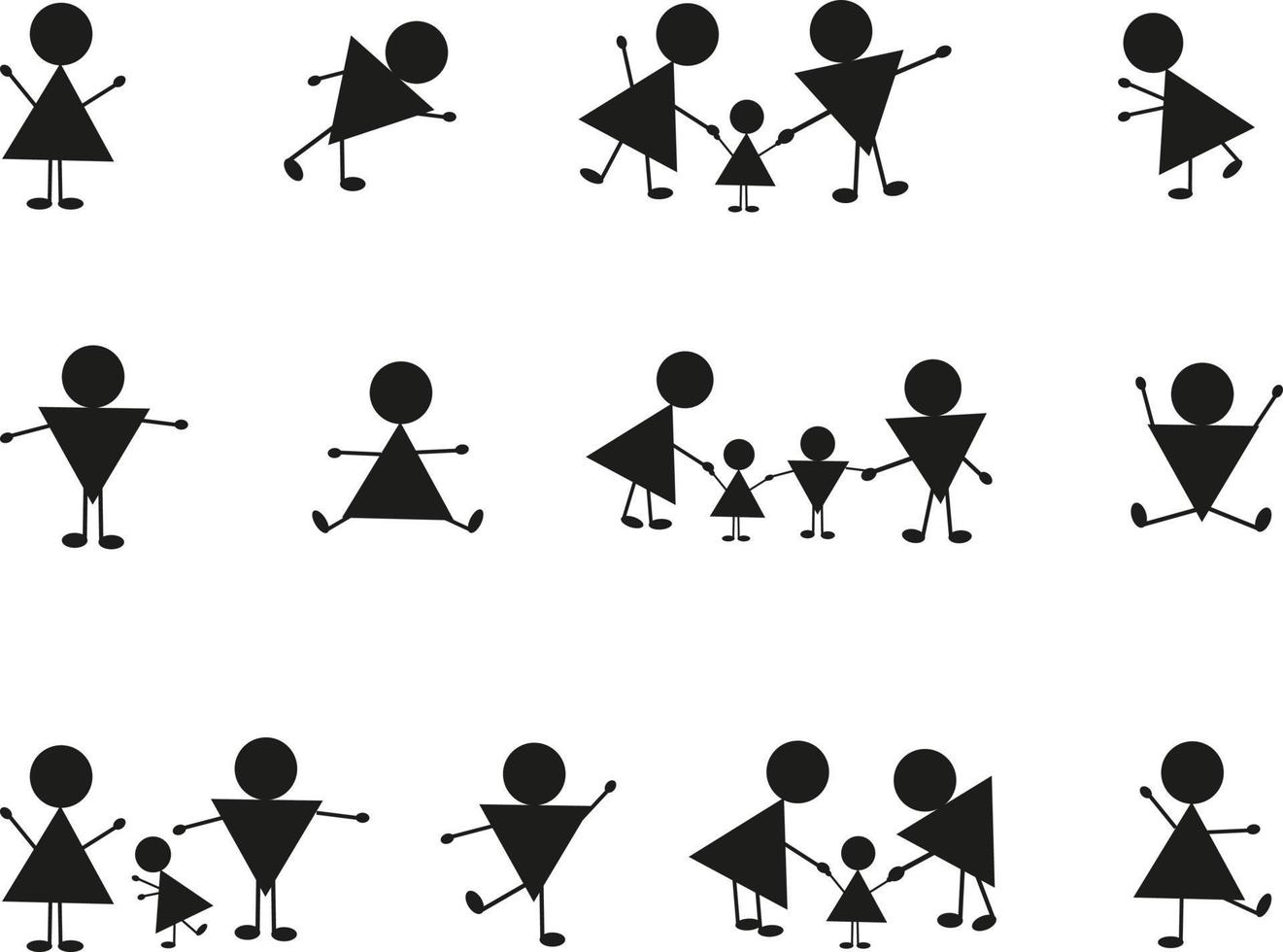 Family icon set, illustration, vector on a white background.
