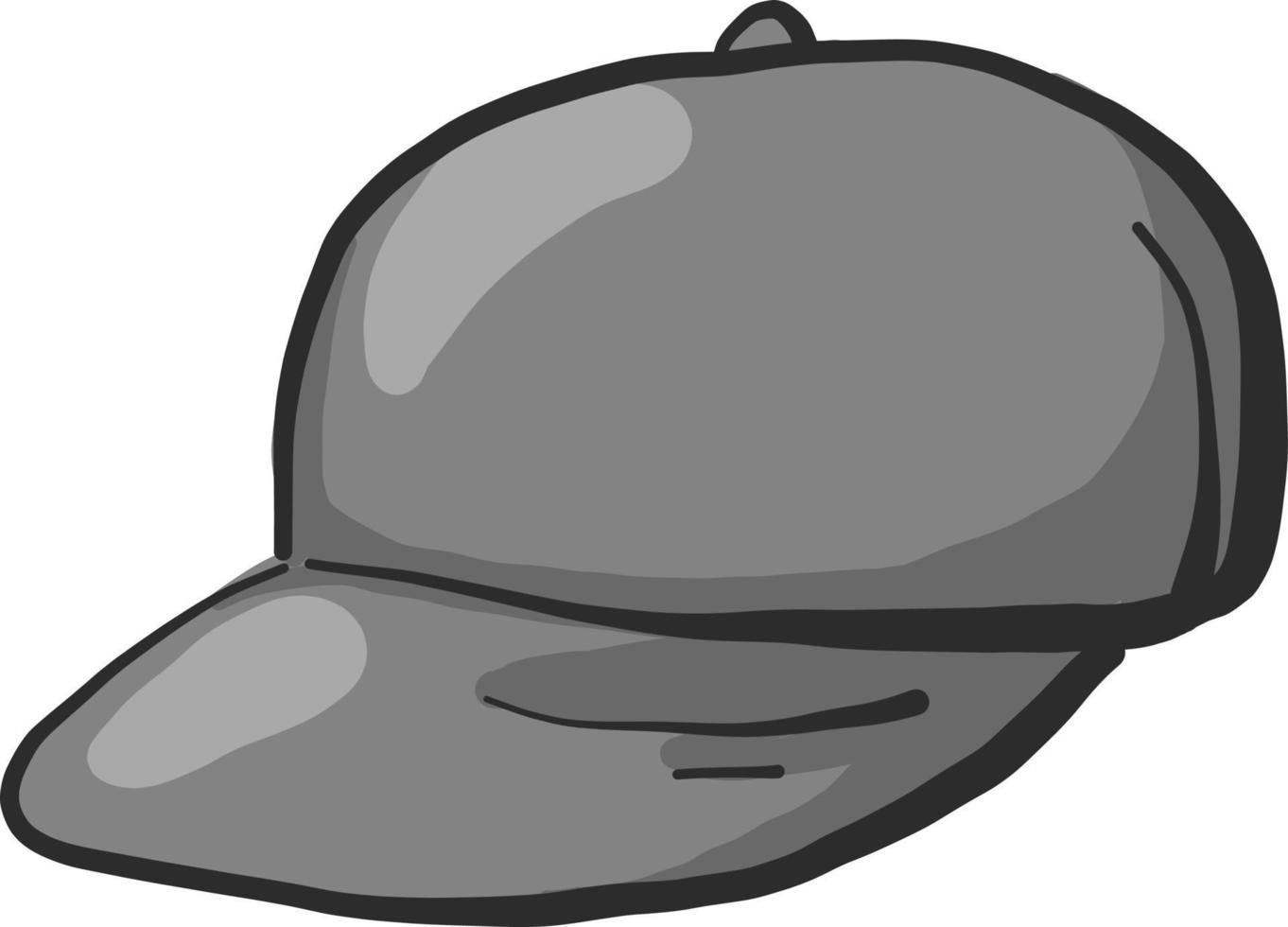 Gray flat cap, illustration, vector on white background