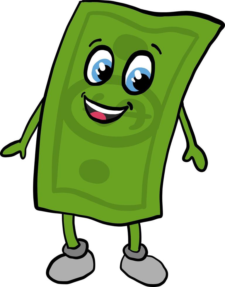 Happy money, illustration, vector on white background.
