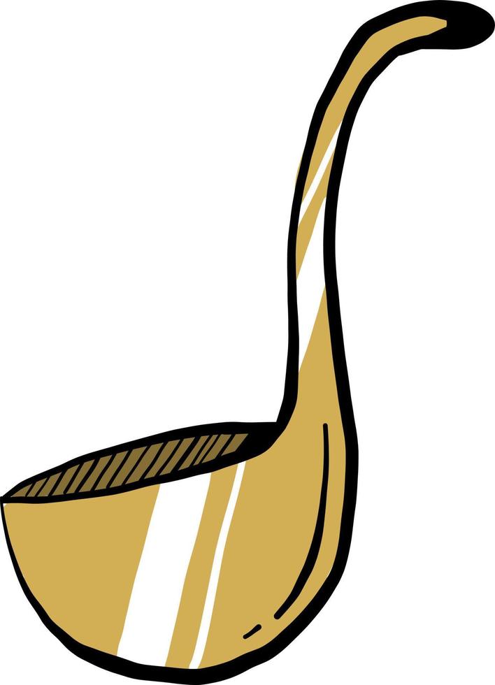 Golden ladle, illustration, vector on white background