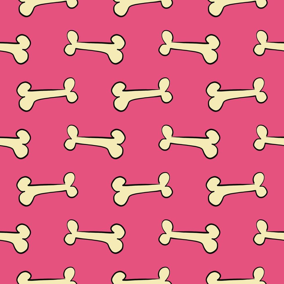 Small bones,seamless pattern on dark pink background. vector