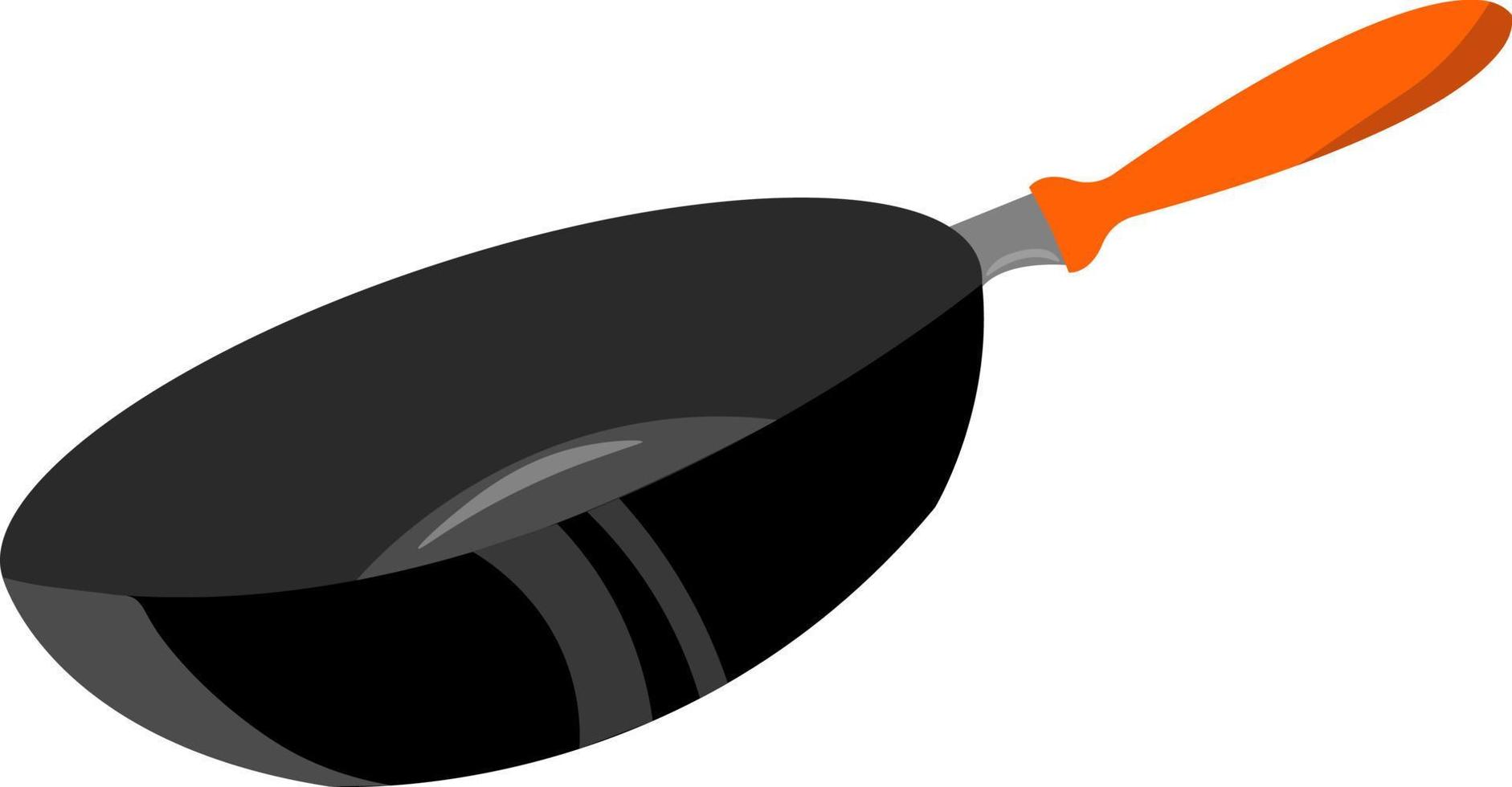 Frying pan, illustration, vector on white background.