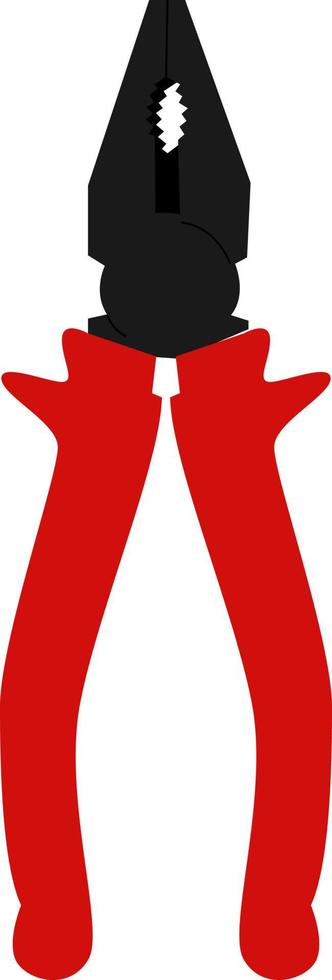 Red pliers, illustration, vector on white background.