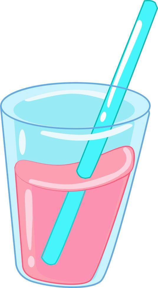 Pink juice, vector on white background