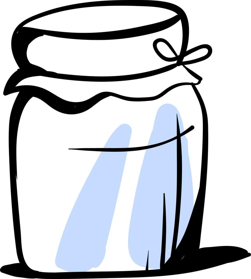 Drawing of a jar, illustration, vector on white background.
