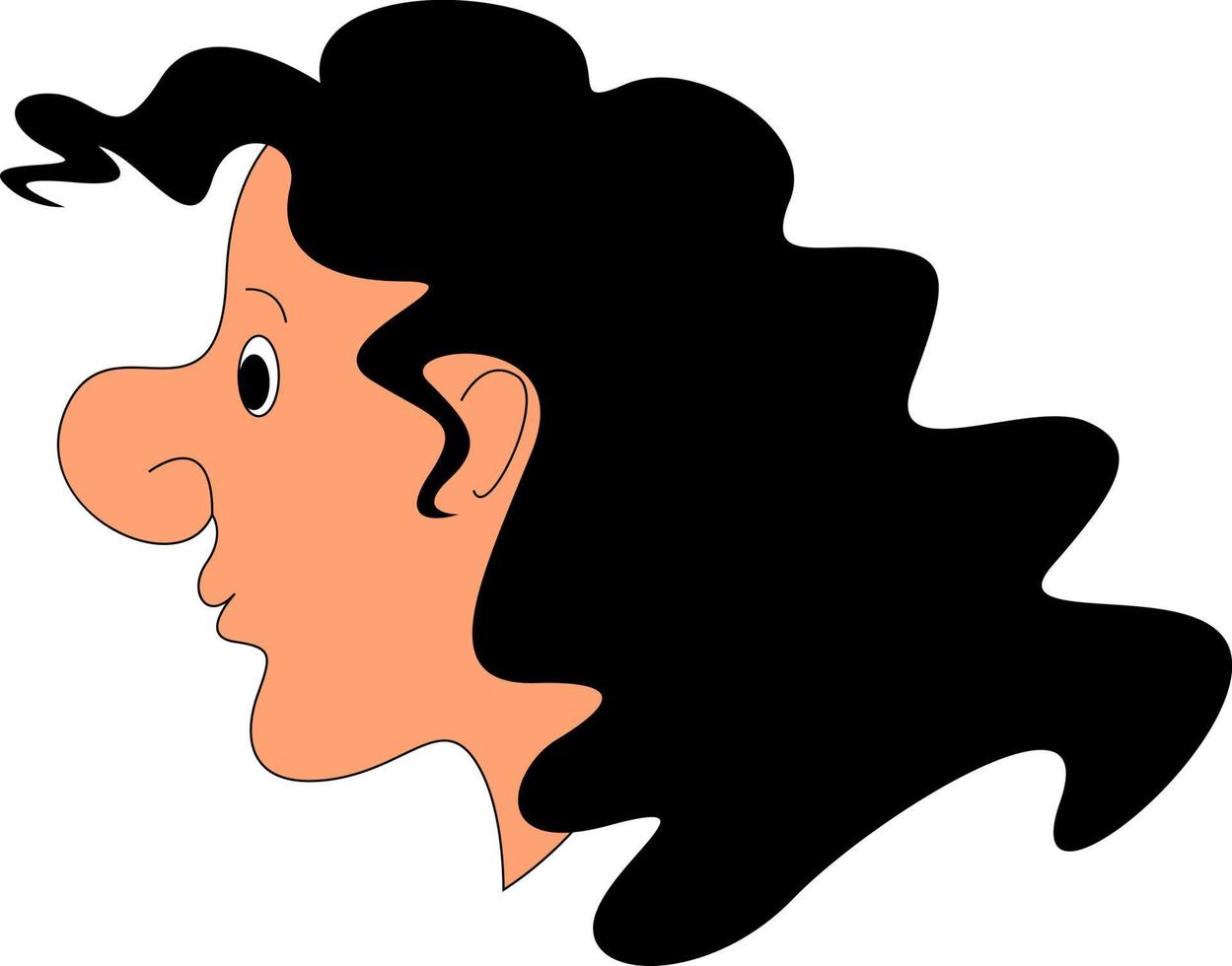 Wavy hair, illustration, vector on white background.