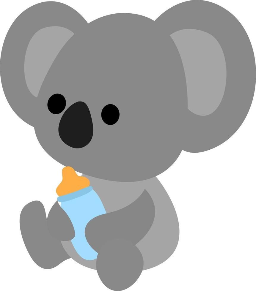 Baby koala, illustration, vector on white background.