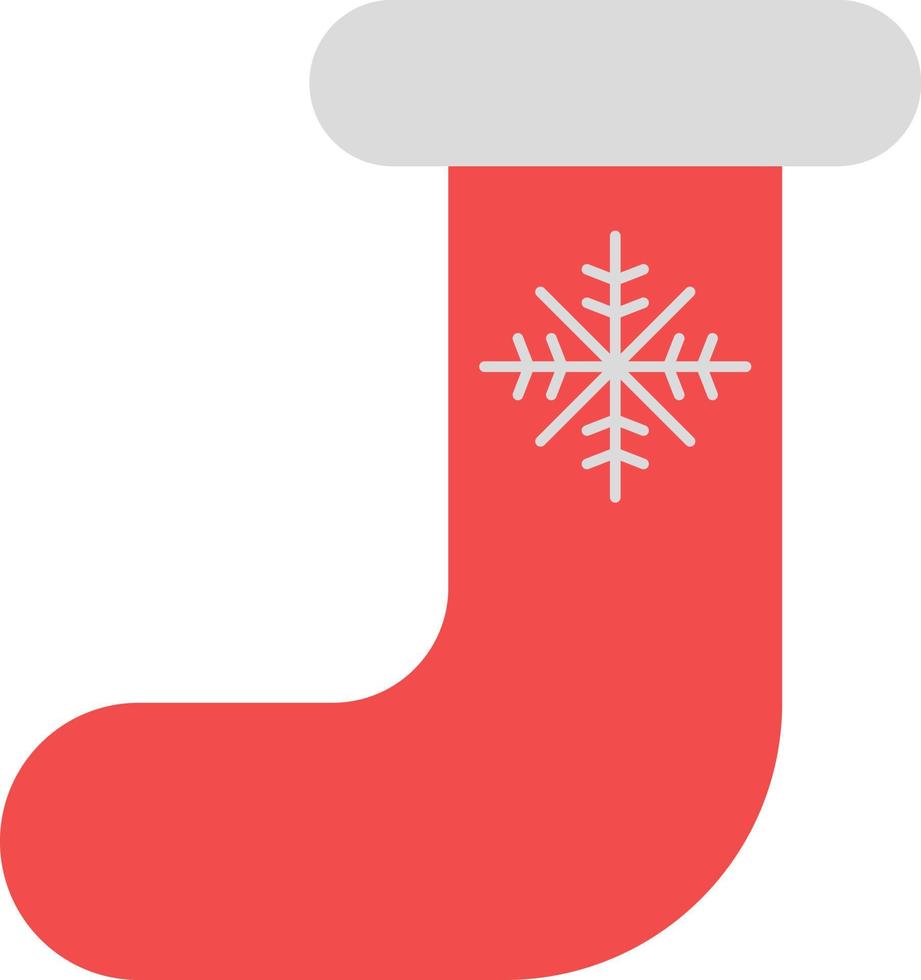 calcetín de navidad rojo, ilustración, sobre un fondo blanco. vector