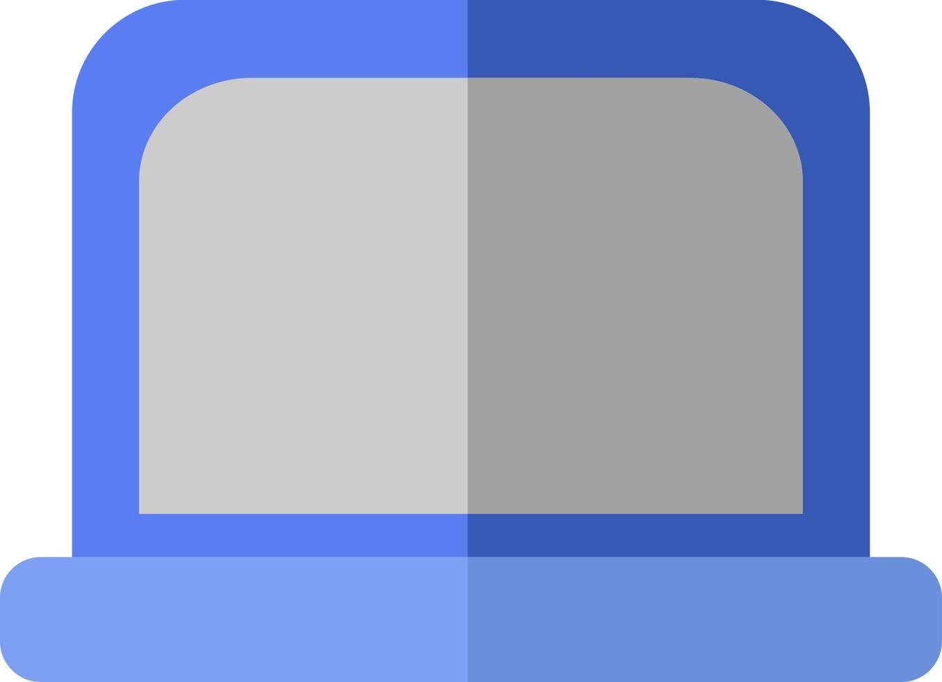 Blue laptop, illustration, vector on a white background.