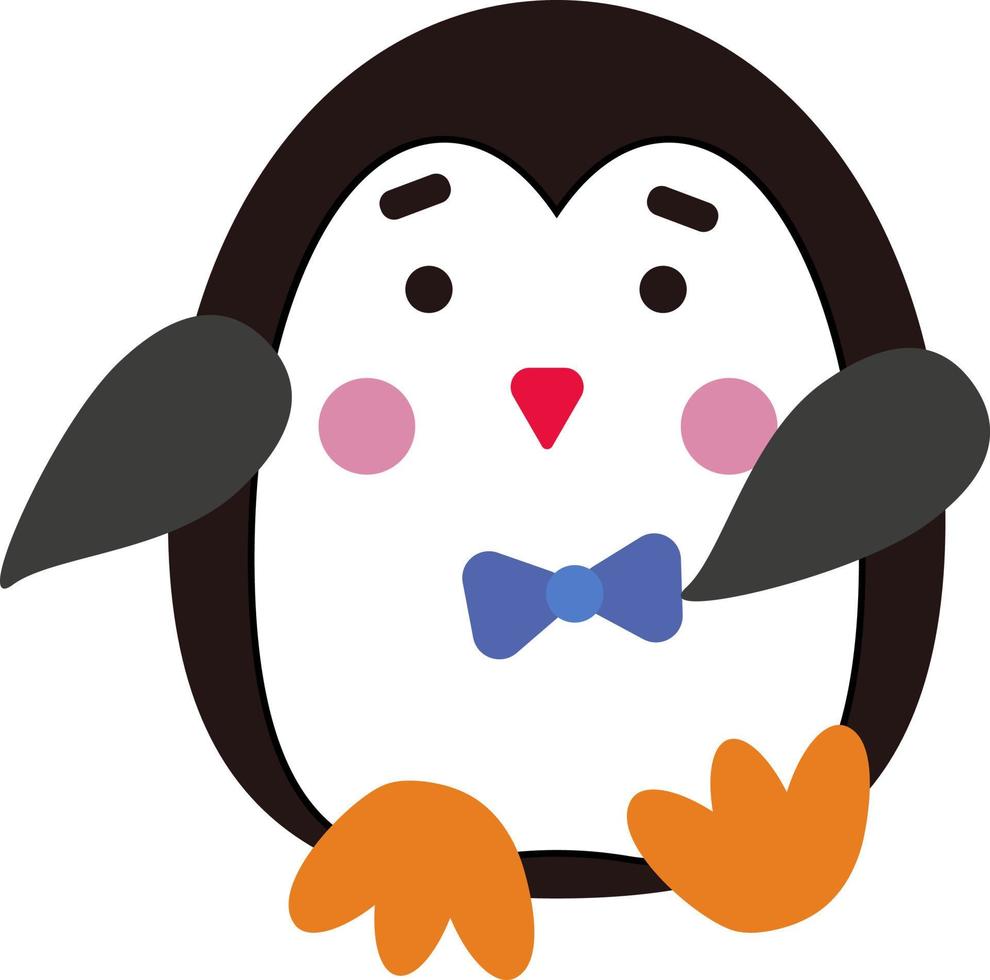 Walking penguin, illustration, vector on a white background.