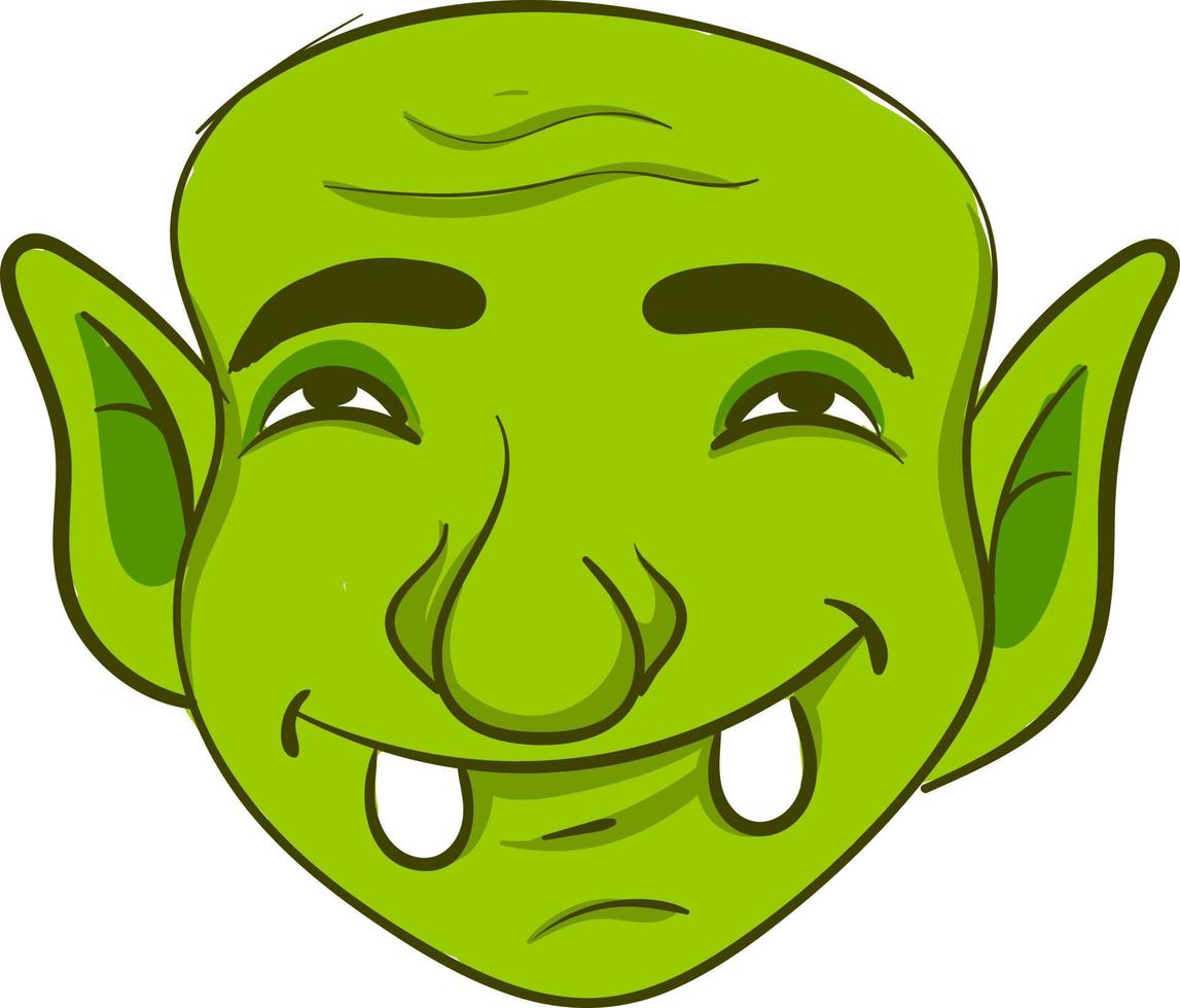 troll verde, ilustración, vector sobre fondo blanco