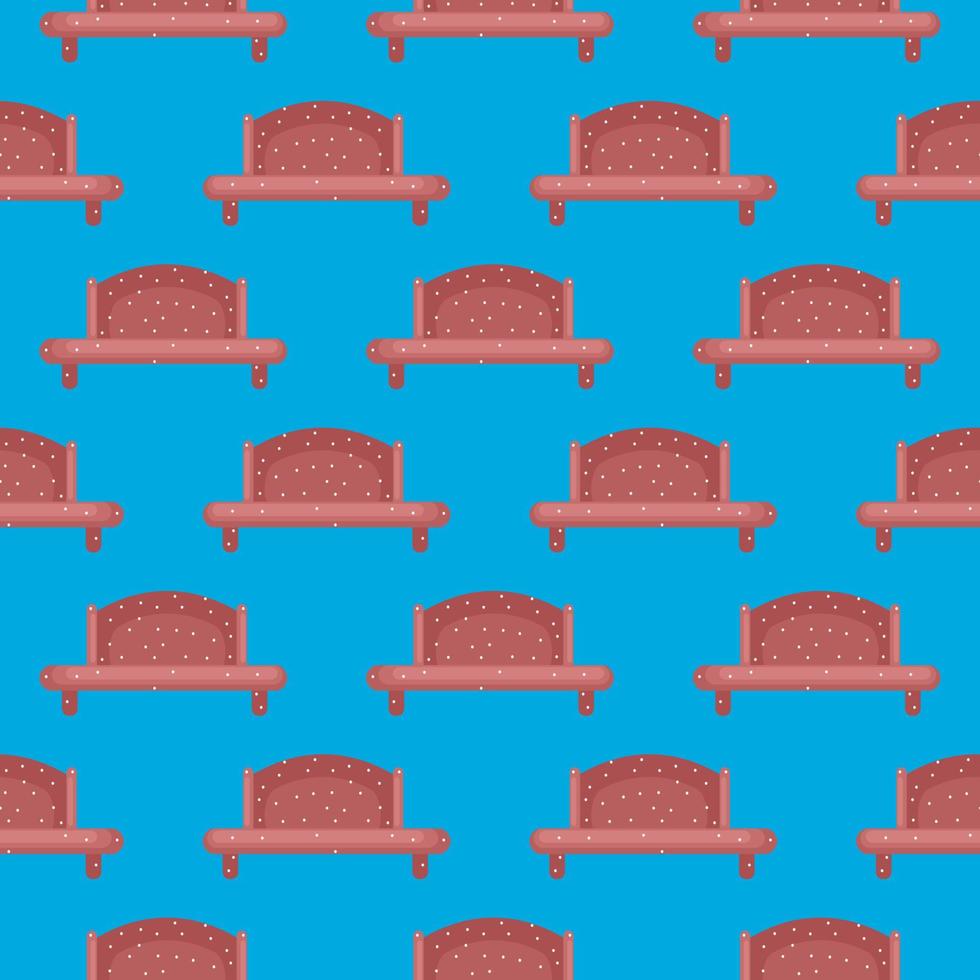Small sofa,seamless pattern on blue background. vector