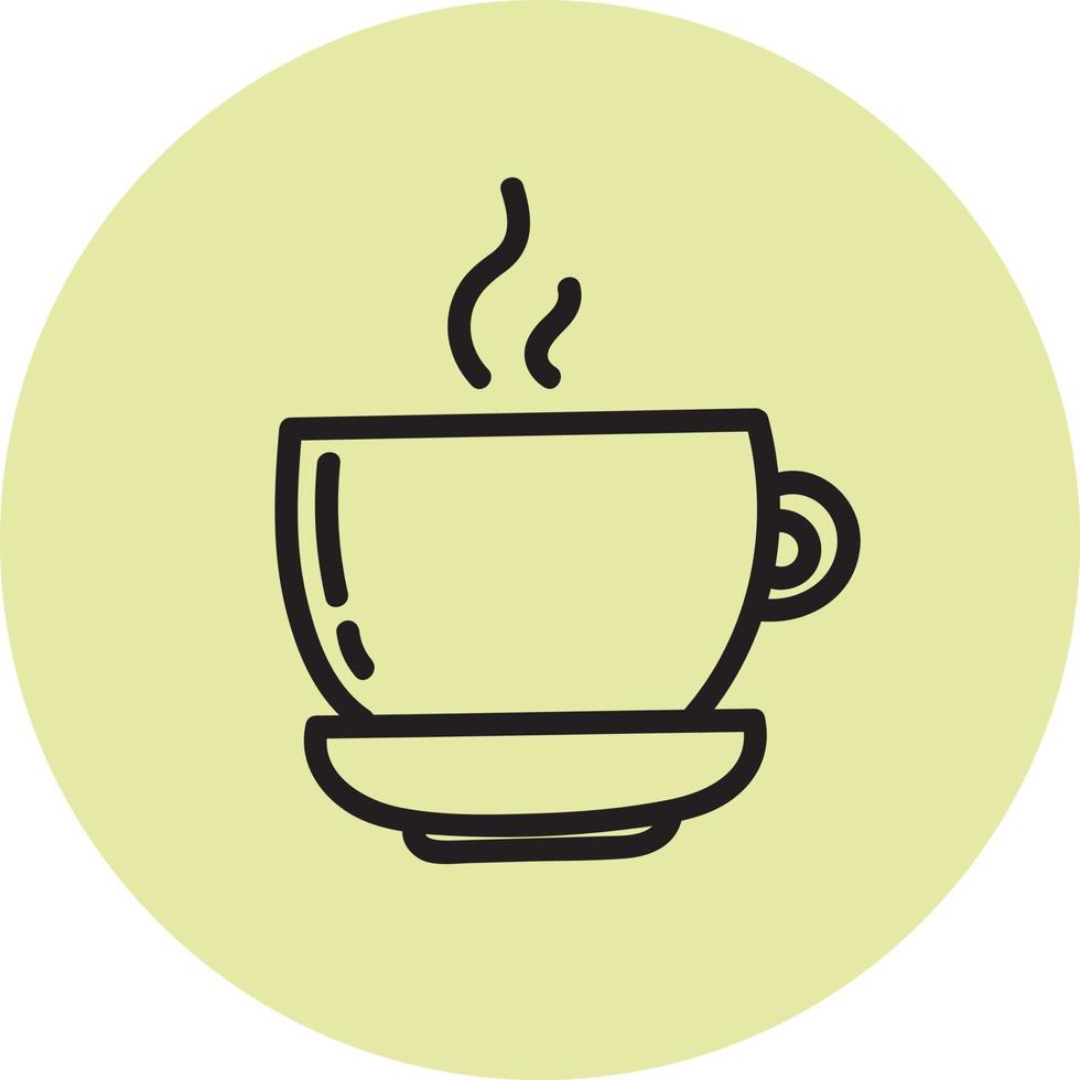 Hot coffee, illustration, vector on white background.