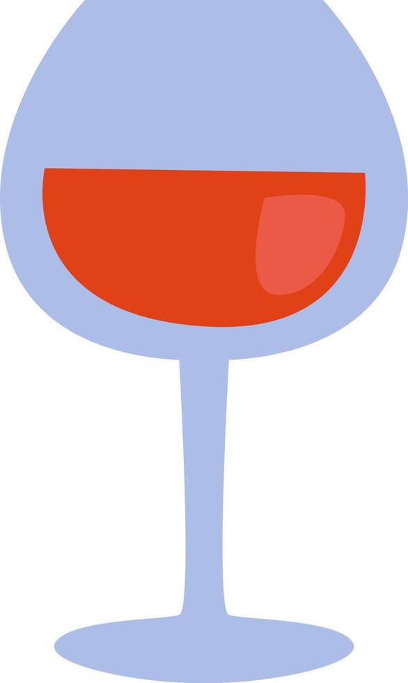 Glass of red wine, illustration, vector, on a white background. vector