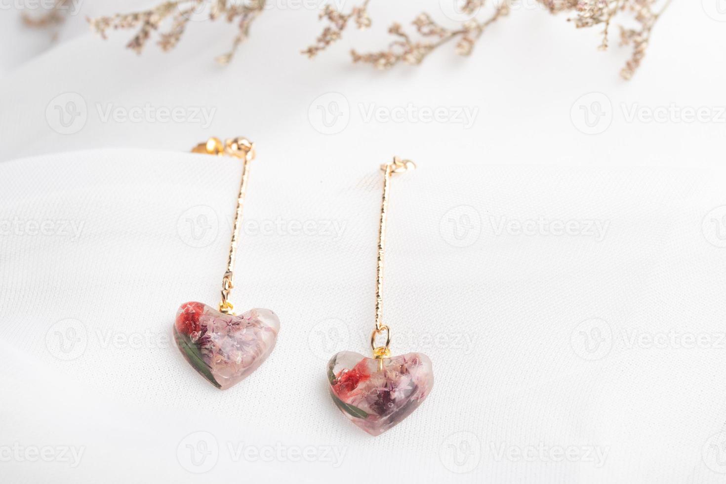 Handmade resin earrings, fashion jewelry. photo