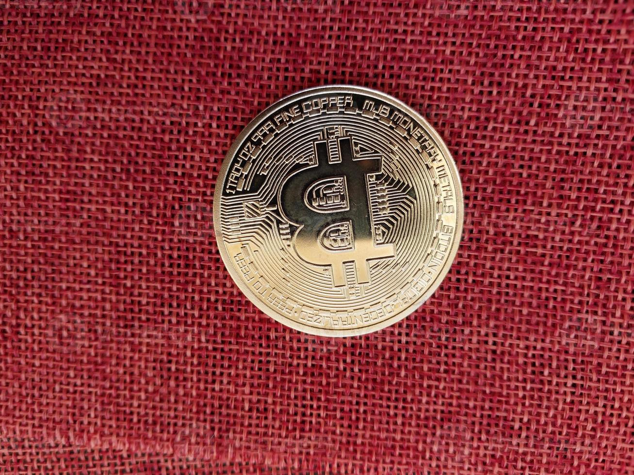 Symbol of the first cryptocurrency bitcoin photo