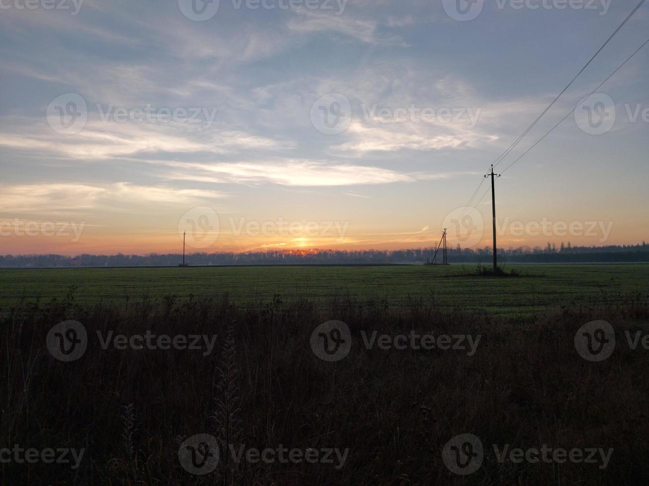 Morning and night panorama of dawn photo