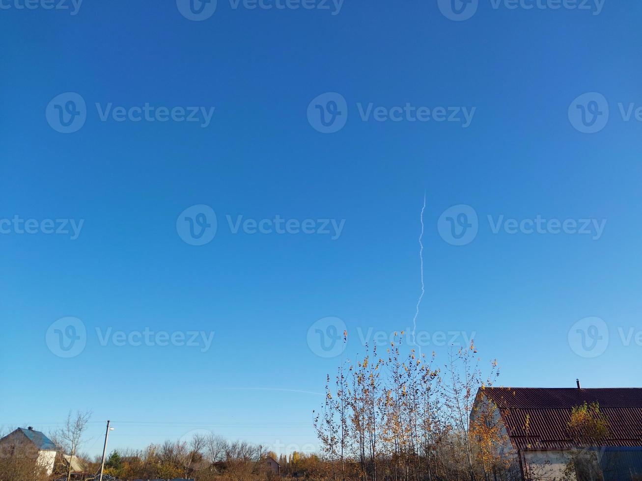 Explosions of rockets and air defense in the sky photo