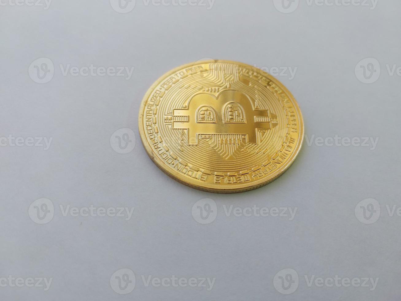 Symbol of the first cryptocurrency bitcoin photo