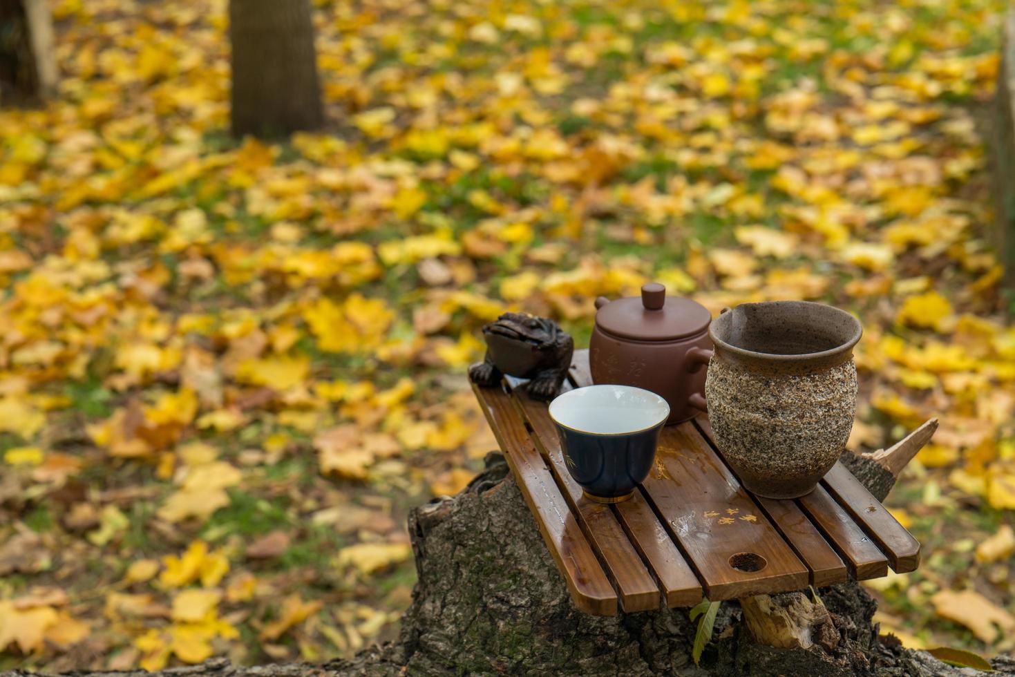 Tea set for traditional Chinese tea ceremony photo