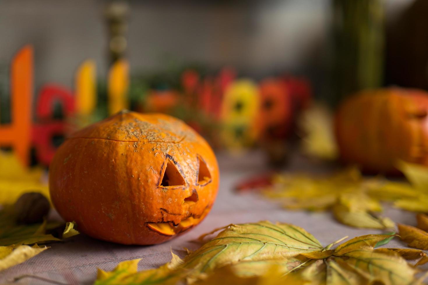 jack de cabeza de calabazas de halloween foto