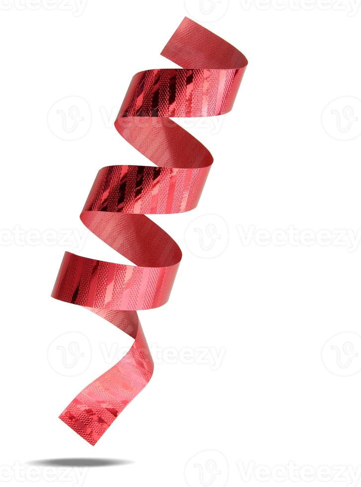 Red ribbon Isolated on white background with clipping path photo