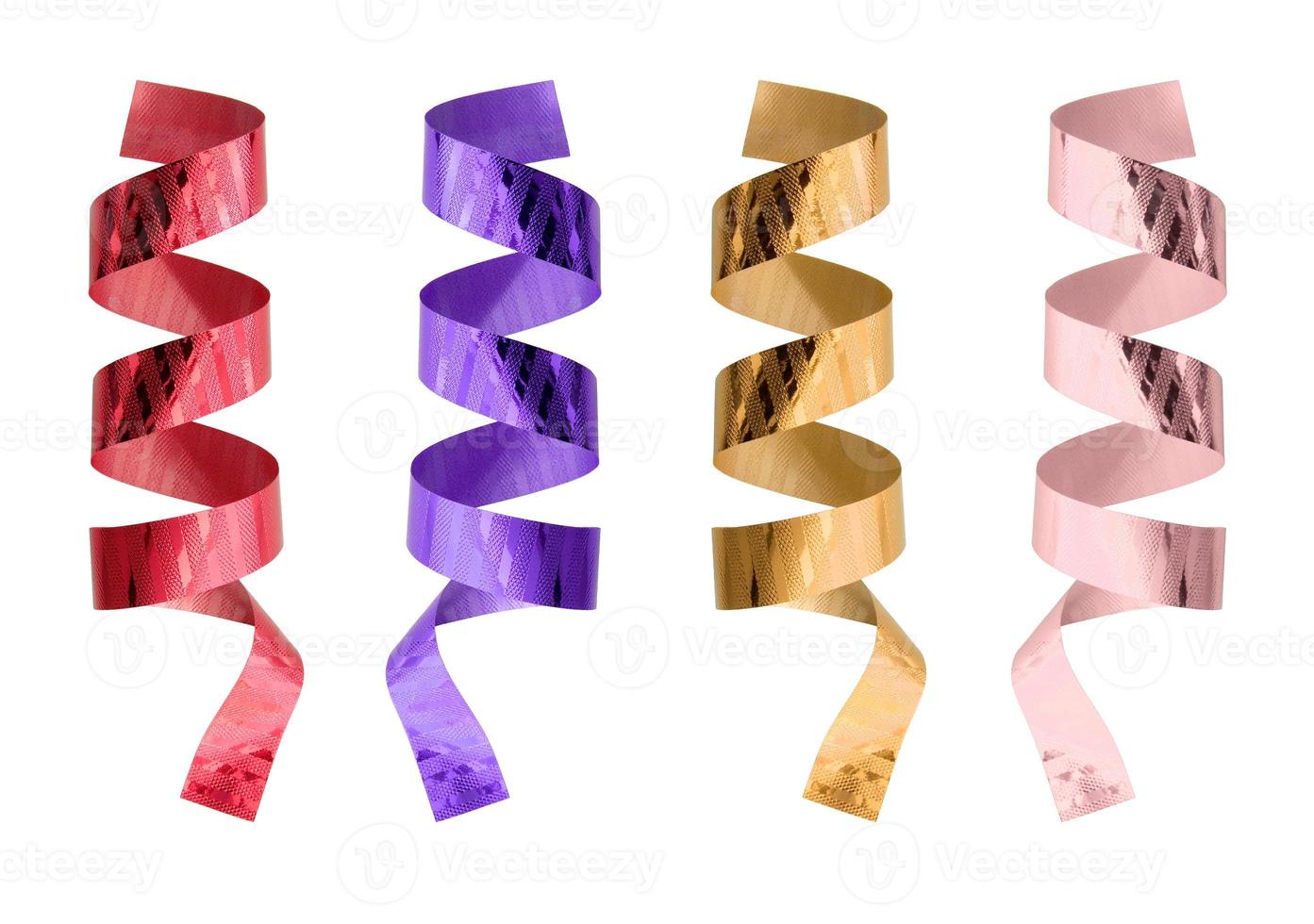 Set of color ribbons Isolated on white background photo