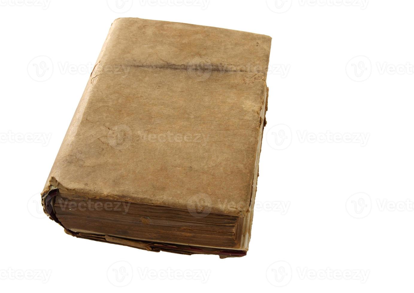 Old book isolated on white background with clipping path photo