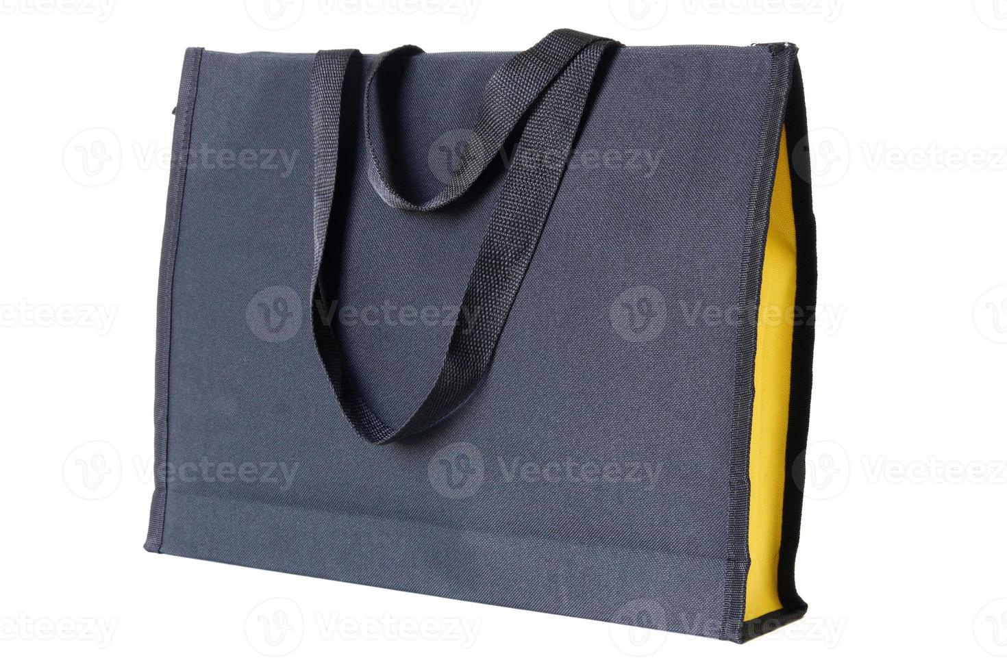 black shopping bag on white background photo