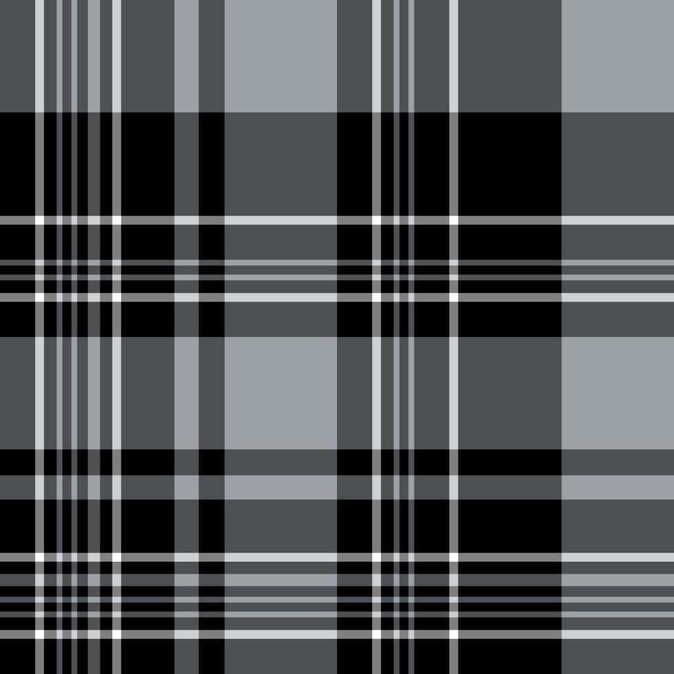 Seamless pattern in simple black, white and cold gray colors for plaid, fabric, textile, clothes, tablecloth and other things. Vector image.