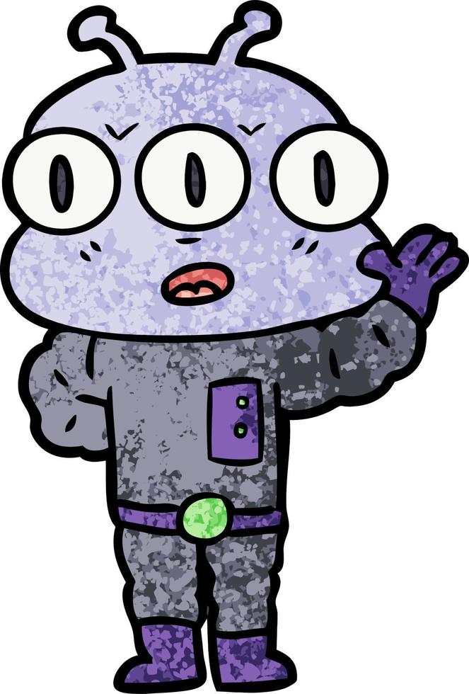 Vector alien character in cartoon style