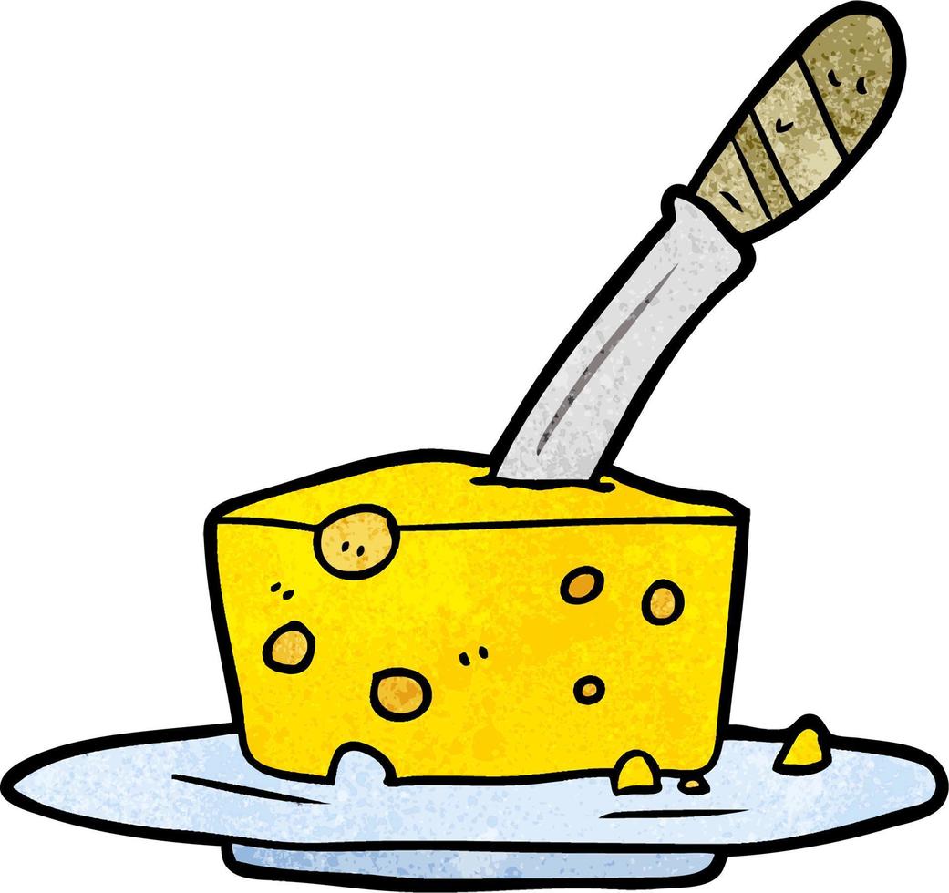 Retro grunge texture cartoon cheese vector