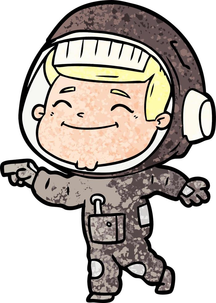 personaje de astronauta vectorial en estilo de dibujos animados vector