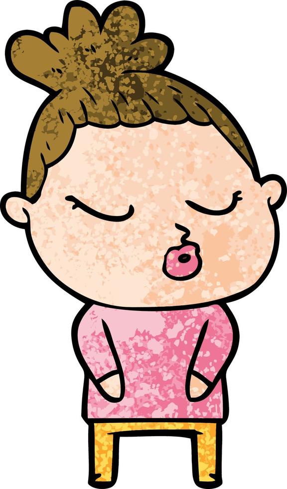 Vector woman character in cartoon style