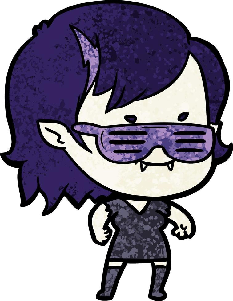 personaje de chica vampiro vectorial en estilo de dibujos animados vector