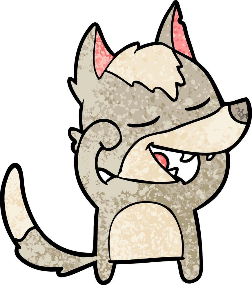 Vector wolf character in cartoon style