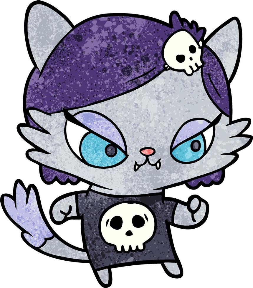 personaje de gato vectorial en estilo de dibujos animados vector