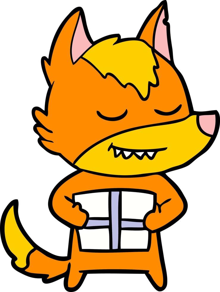 Vector fox character in cartoon style