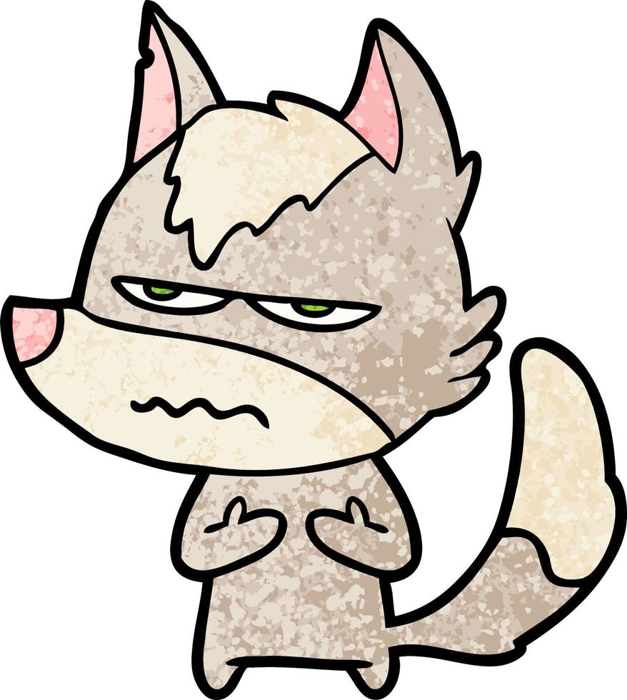 Vector wolf character in cartoon style