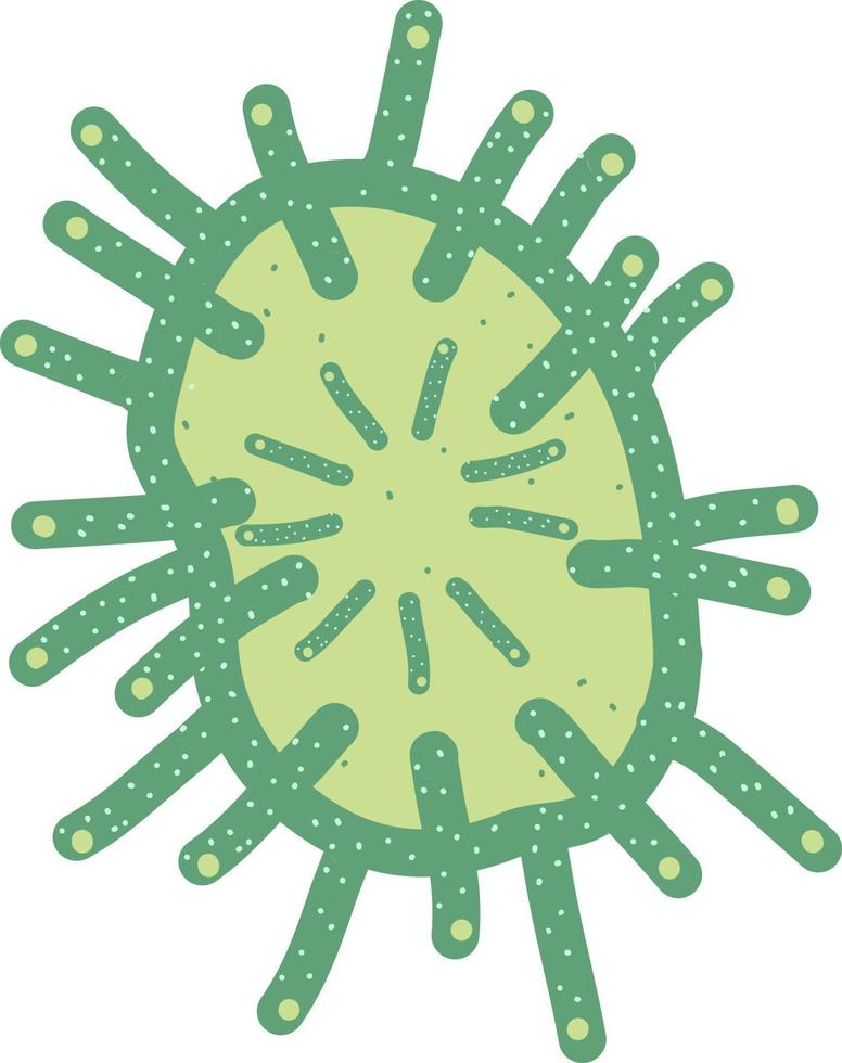 Green dotted virus, illustration, vector on white background