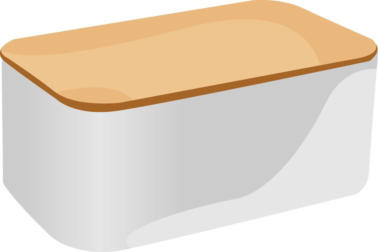 caja de pan, ilustración, vector sobre fondo blanco