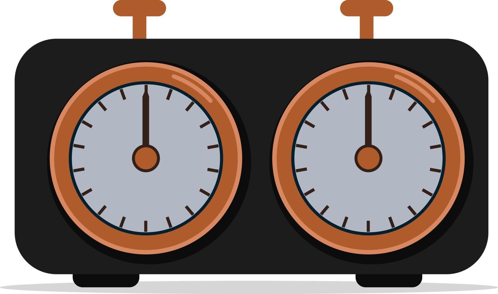 Chess clock, illustration, vector on white background